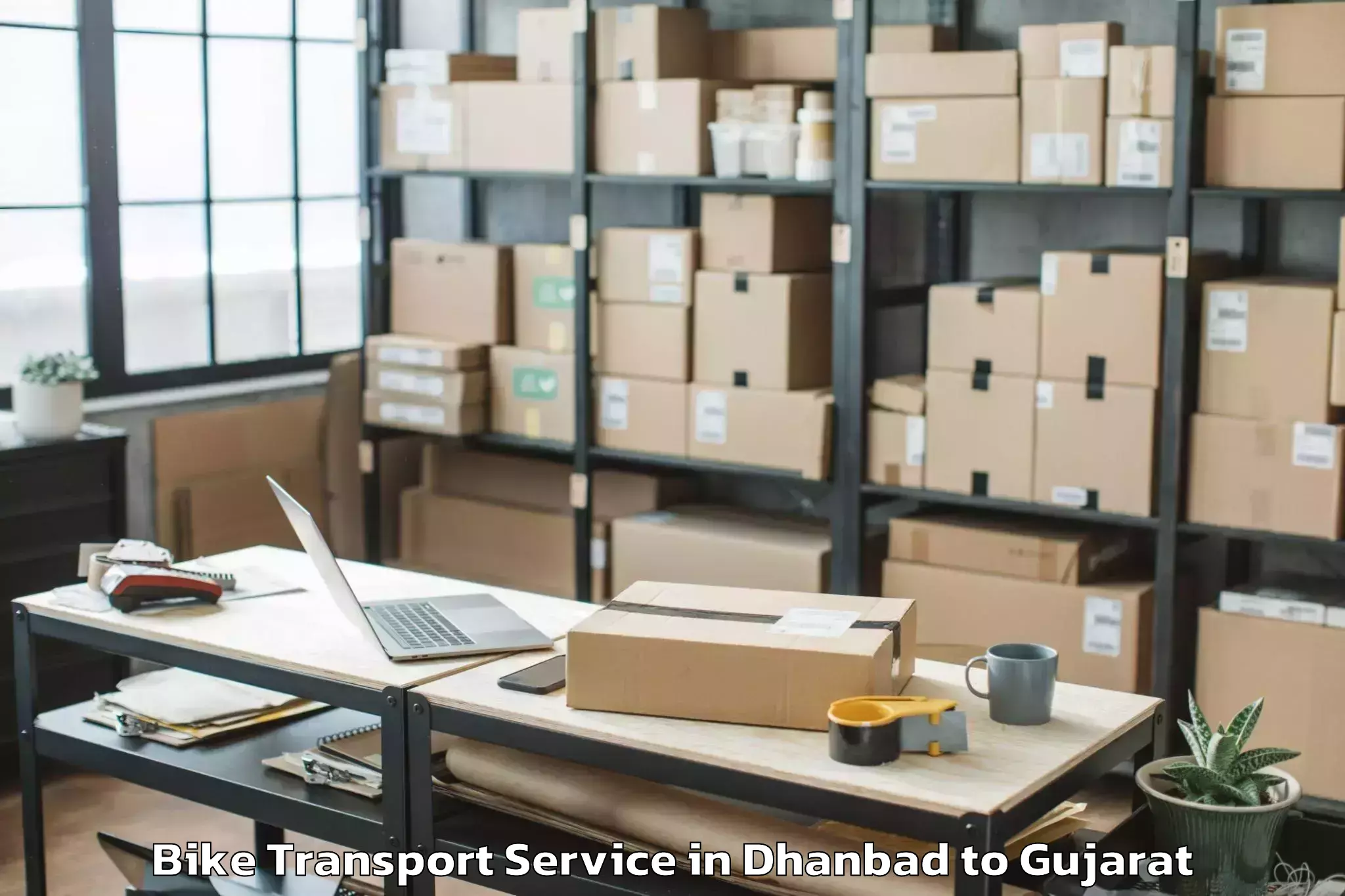 Top Dhanbad to Jambusar Bike Transport Available